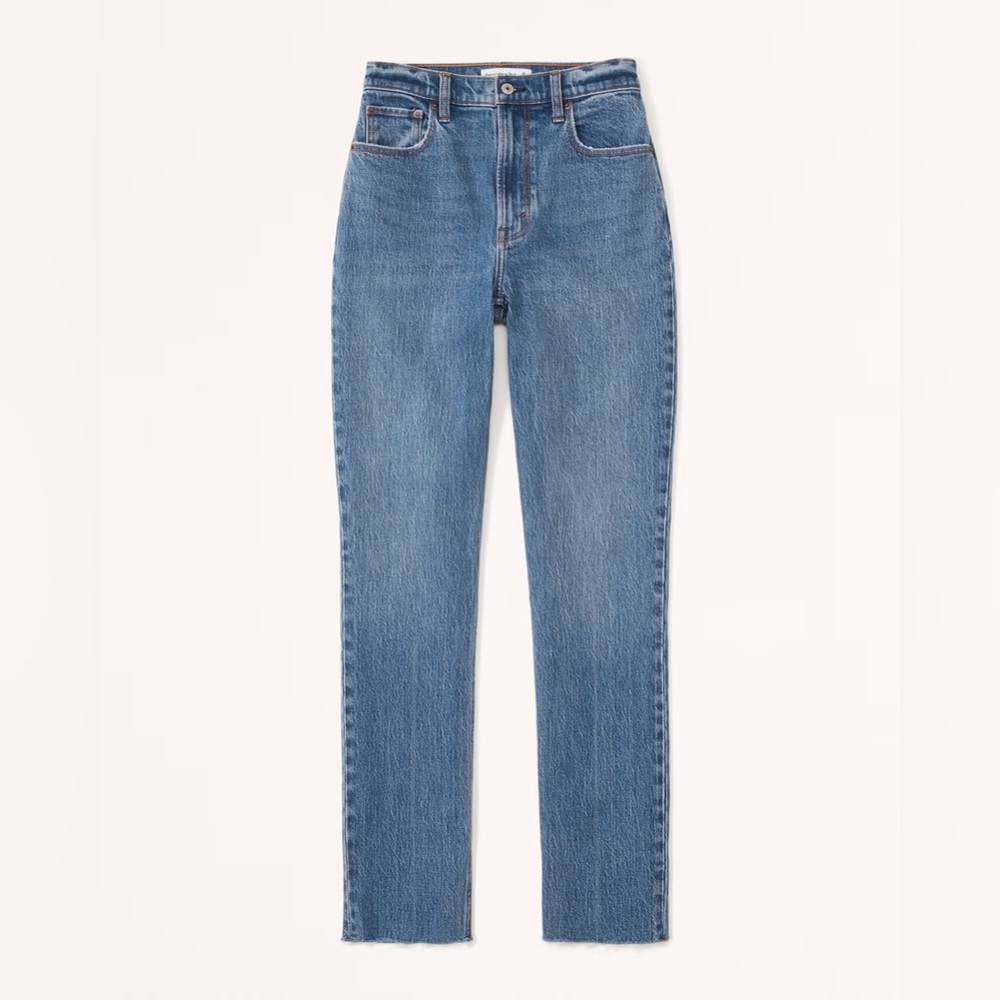 Abercrombie and Fitch Curve Love Ultra High Rise Ankle Straight Jean